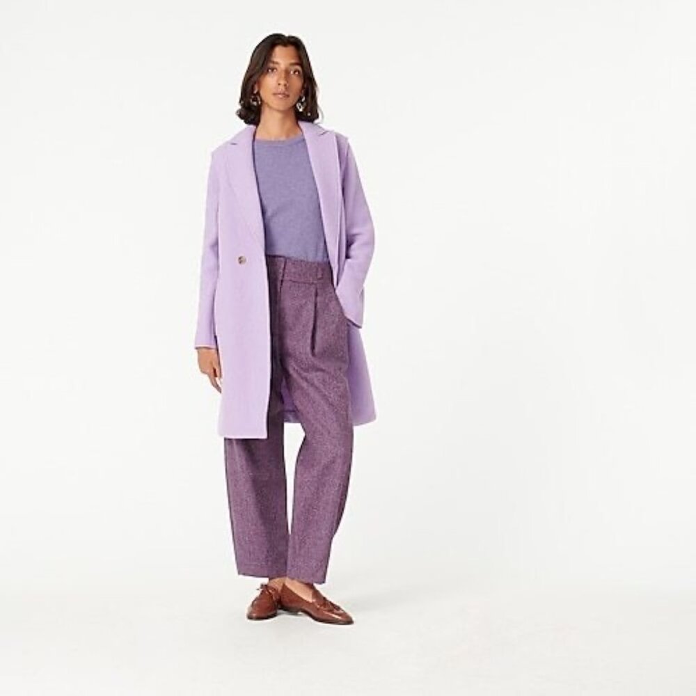 J.Crew The Daphne Topcoat in Italian Boiled Wool in Lavender 00 NWT